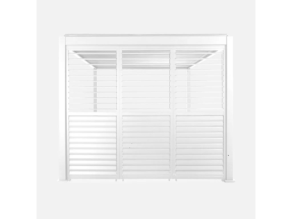 Pergola bioclimatica 3x4m in alluminio + 3 persiane 1m lamelle