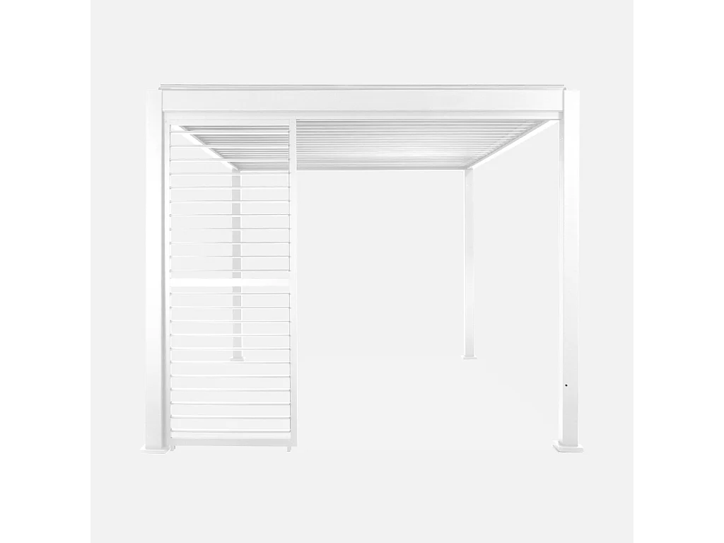 Pergola bioclimatica 3x4m in alluminio + 3 persiane 1m lamelle