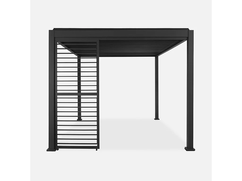 Pergola bioclimatica 3x4m in alluminio + 3 persiane 1m lamelle