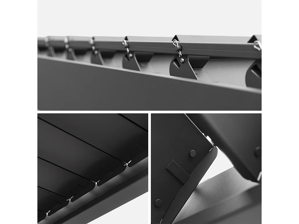 Pergola bioclimatica 3x4m in alluminio + 3 persiane 1m lamelle