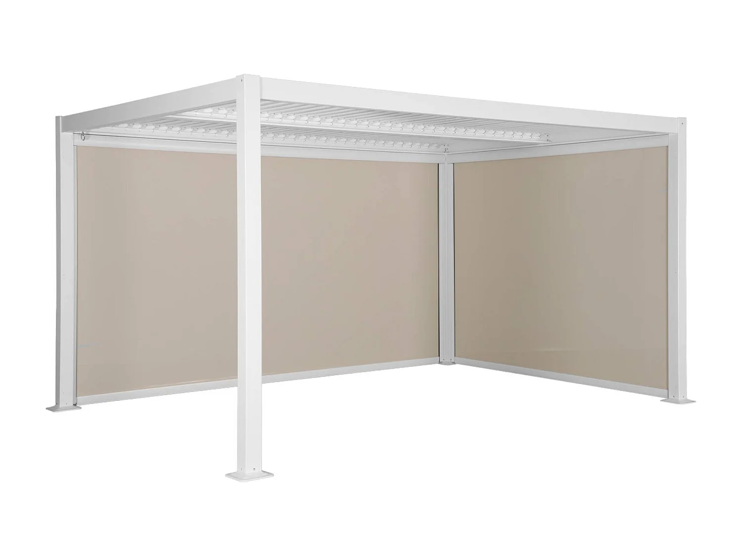 Pergola bioclimatique. aluminium et acier. 3x4m avec store 3m + store 4m