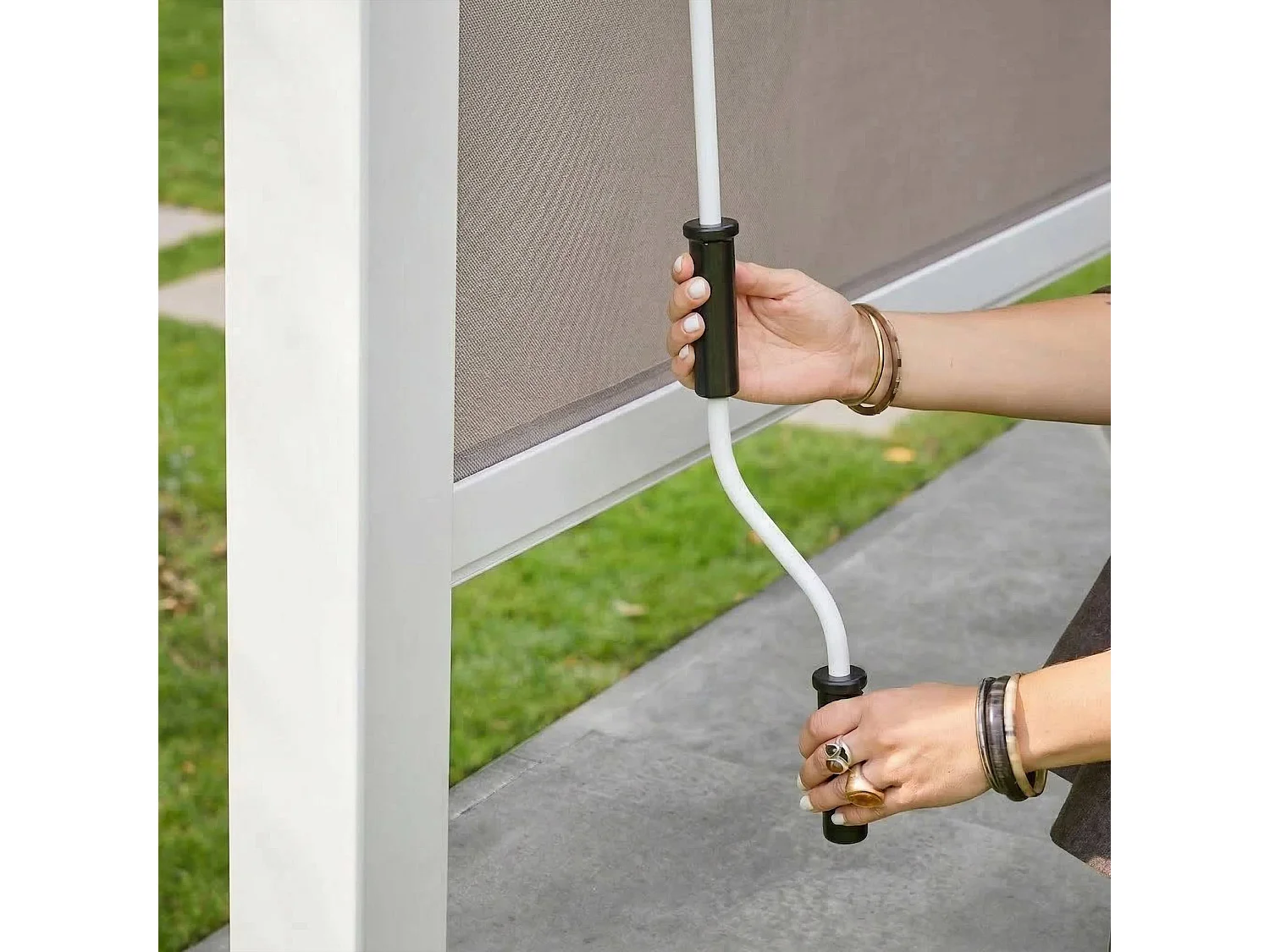 Pérgola bioclimática  aluminio y acero 3x4m con toldo de 3m + toldo de
