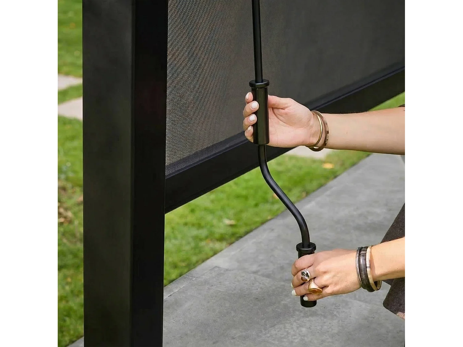 Pérgola bioclimática  aluminio y acero 3x4m con toldo de 3m + toldo de