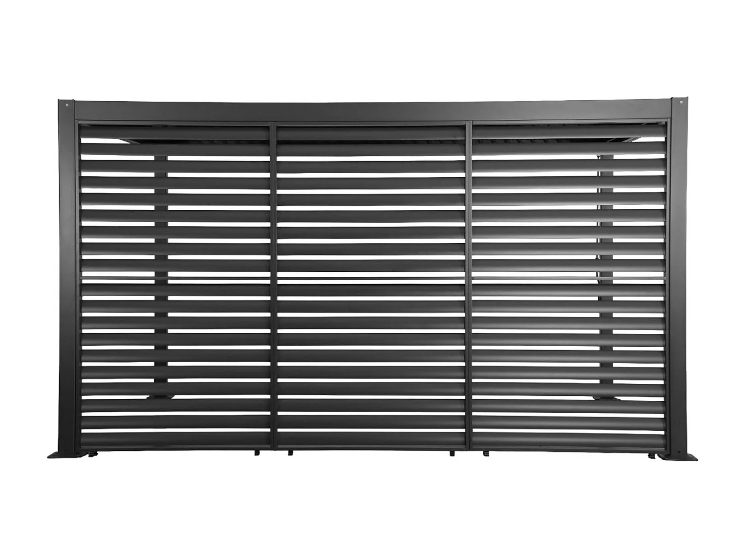 Pergola bioclimatica 3x4m in alluminio e acciaio + 3 persiane 1.3m,