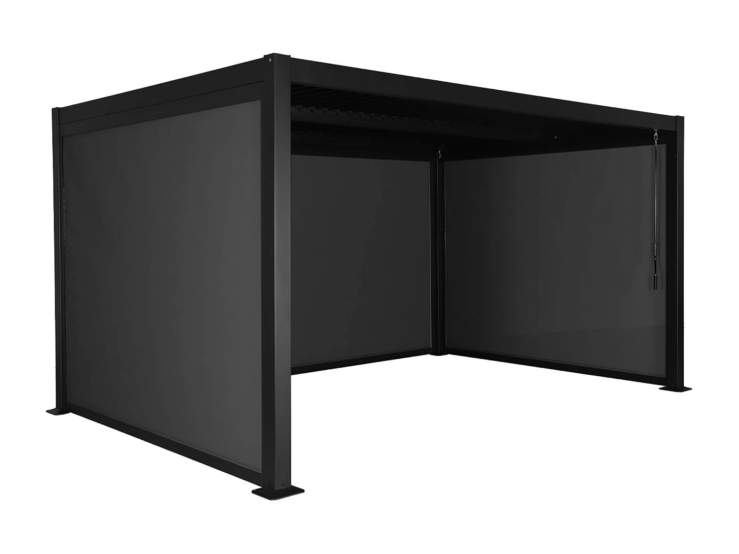 Pergola bioclimatica 3x4m in alluminio e acciaio +  2 tende 3m + 1