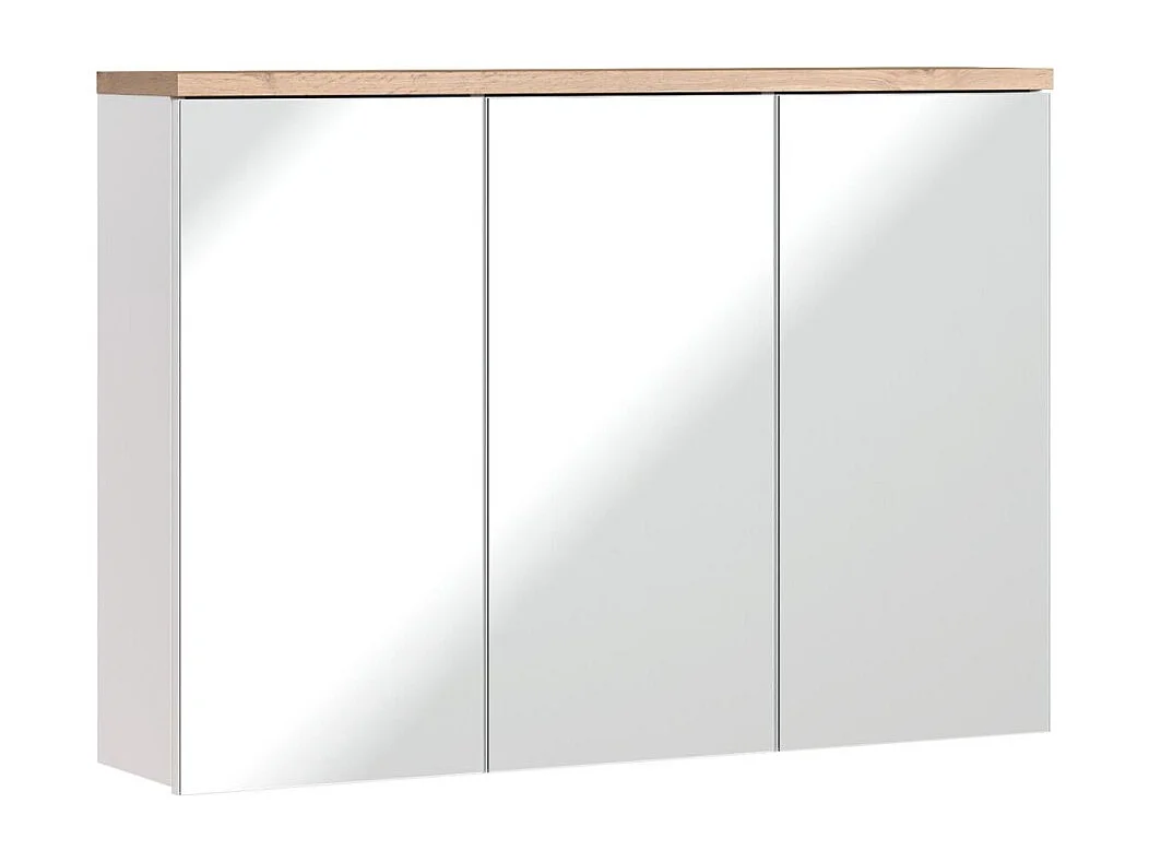 Ensemble de salle de bain ERMANO : meuble sous vasque 100cm + vasque à encastrer + siphon + rangements avec miroirs