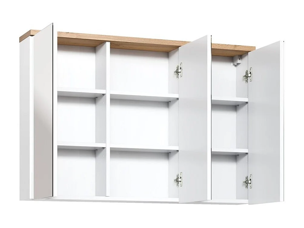 Ensemble de salle de bain ERMANO : meuble sous vasque 100cm + vasque à encastrer + siphon + rangements avec miroirs