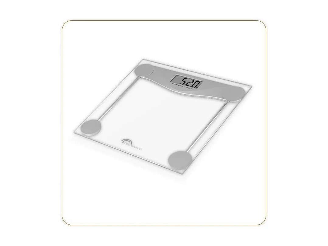 Elektronische weegschaal LITTLE BALANCE 8193 SB2, transparant gehard glazen plateau 300x300 mm, 160 kg / 100 g, groot LCD-scherm