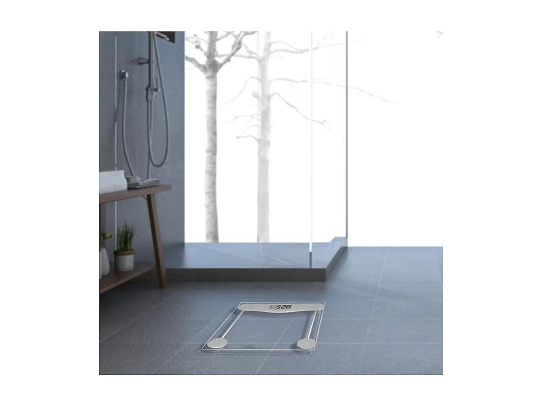 Elektronische weegschaal LITTLE BALANCE 8193 SB2, transparant gehard glazen plateau 300x300 mm, 160 kg / 100 g, groot LCD-scherm