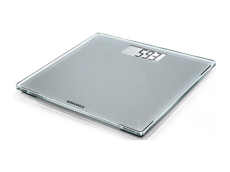 Personenweegschaal Soehnle Style Sense Compact 300 van roestvrijstalen glas, capaciteit 180 kg, nauwkeurigheid 100 g, LCD-scherm 25 mm