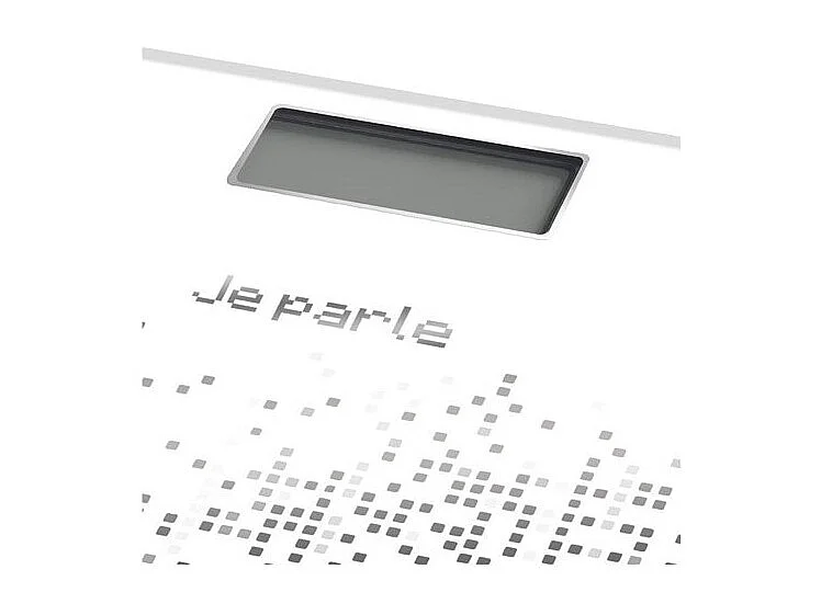 Mówiona waga łazienkowa Voice 180kg Little Balance czarna z regulowaną funkcją głosową i szklanym blatem 30x30 cm