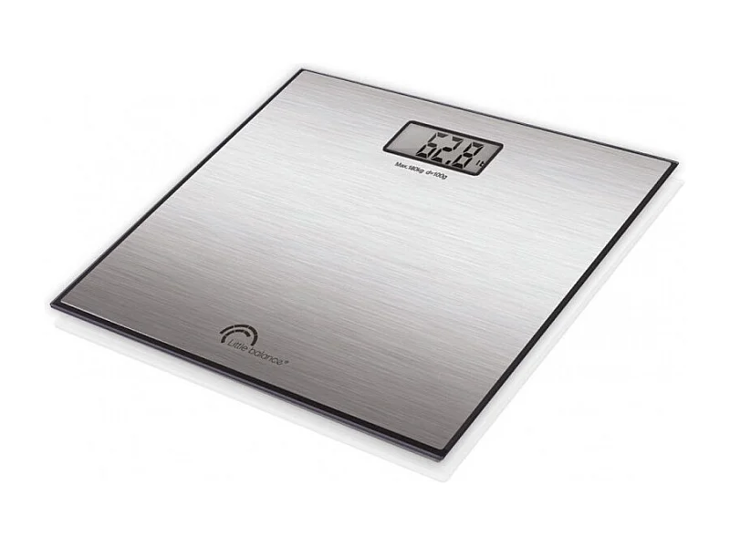 Personenweegschaal Little Balance 8159 roestvrij staal 180 kg nauwkeurigheid 100 g LCD-scherm 75x35 mm plateau 30x30 cm anti-vlekken
