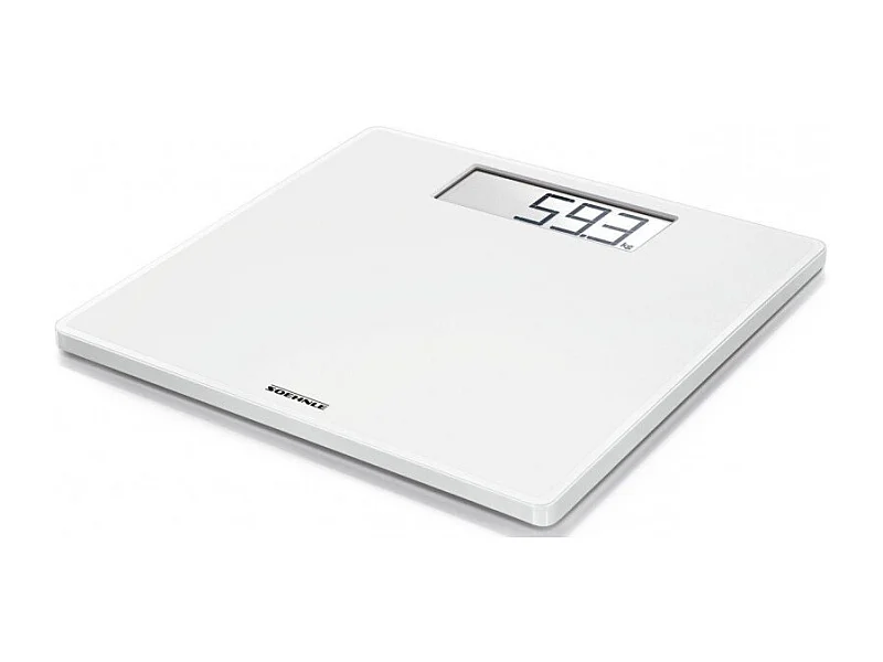 Waga łazienkowa Soehnle Style Sense Safe 100 Biała - Dokładność 100g, Maksymalna nośność 180kg, Jasny wyświetlacz LCD