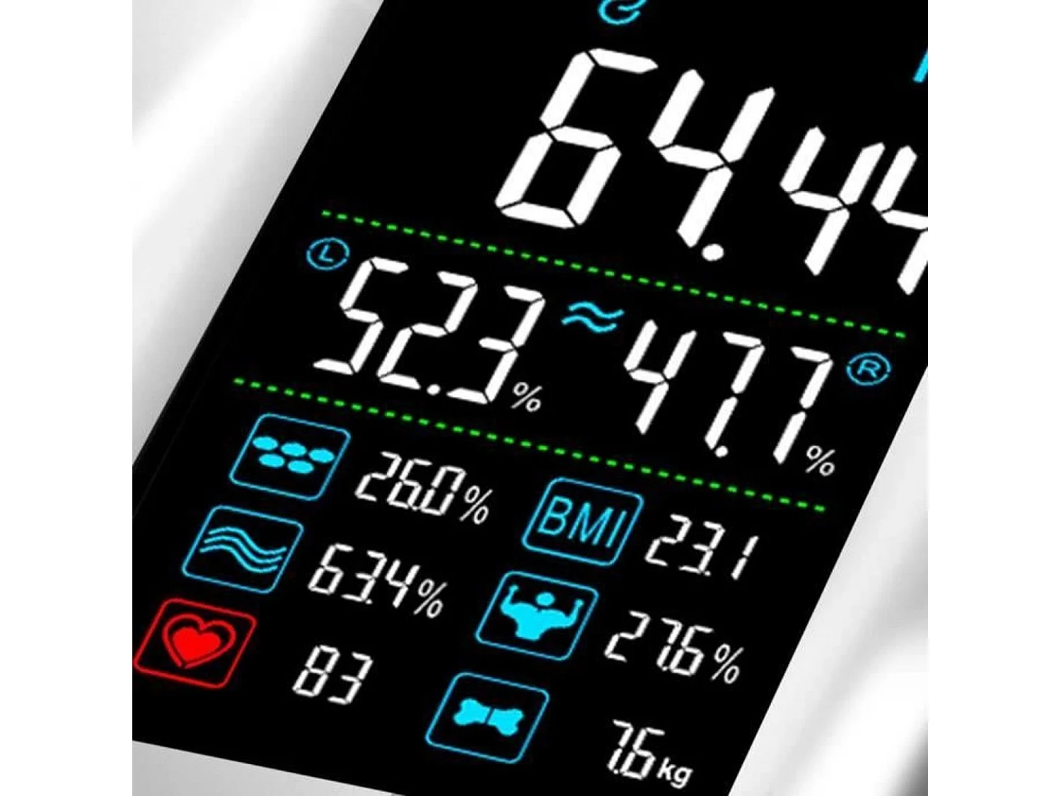 Inteligentna waga LITTLE BALANCE 8464 Fitdays Cardio Biała 180kg - 13 Analiz Ciała i Tętno