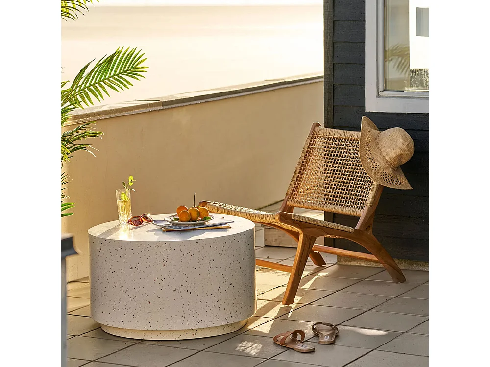 Ronja Garten Sofatisch Ø70cm Off White.