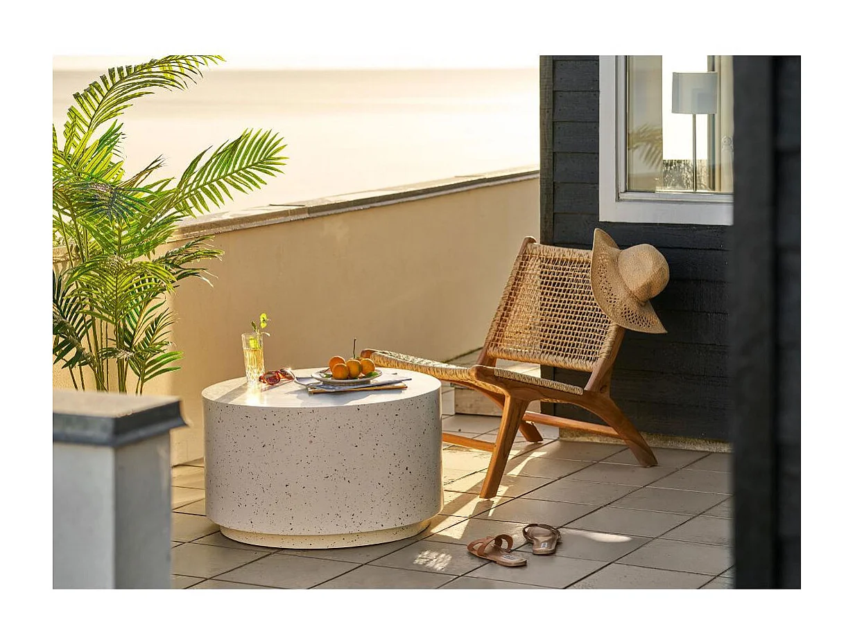 Ronja Garten Sofatisch Ø70cm Off White.