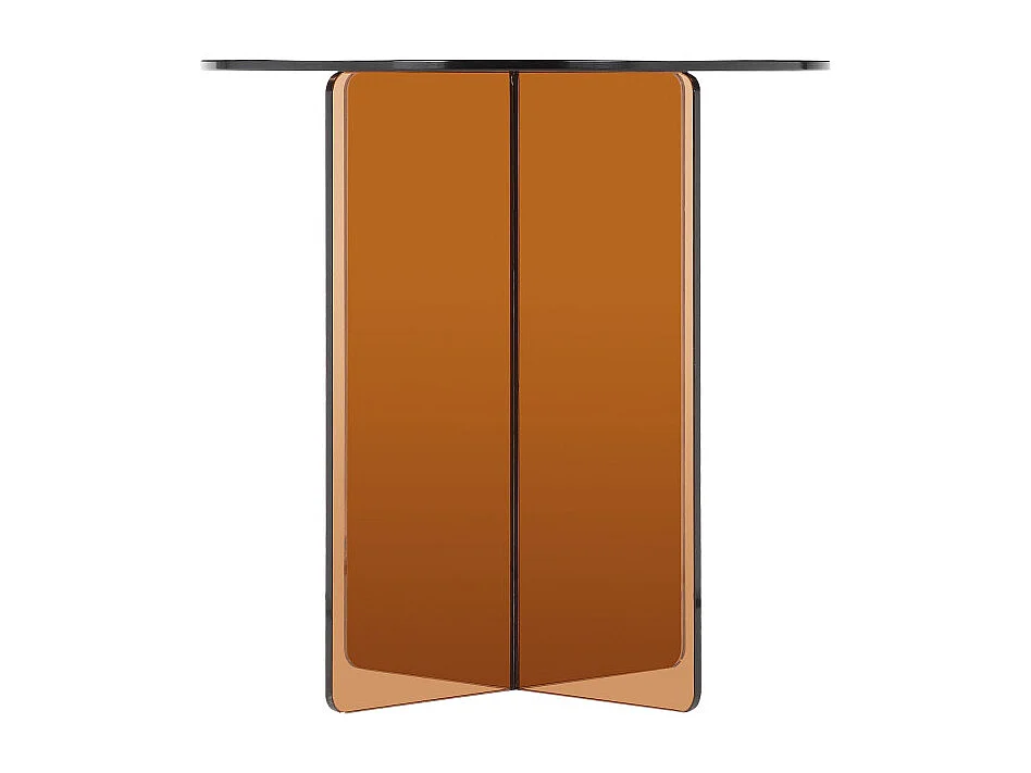 Boston - Table d'appoint ronde en verre ø45cm - Marron