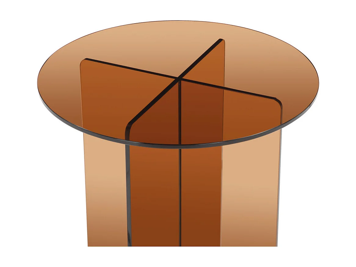 Boston - Table d'appoint ronde en verre ø45cm - Marron