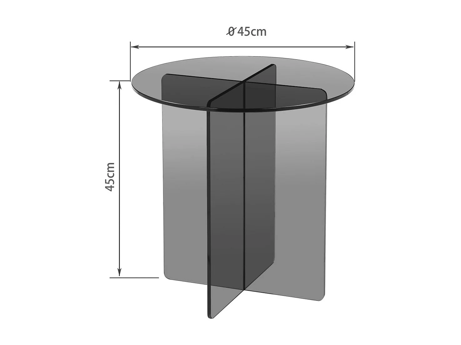 Boston - Table d'appoint ronde en verre ø45cm - Marron