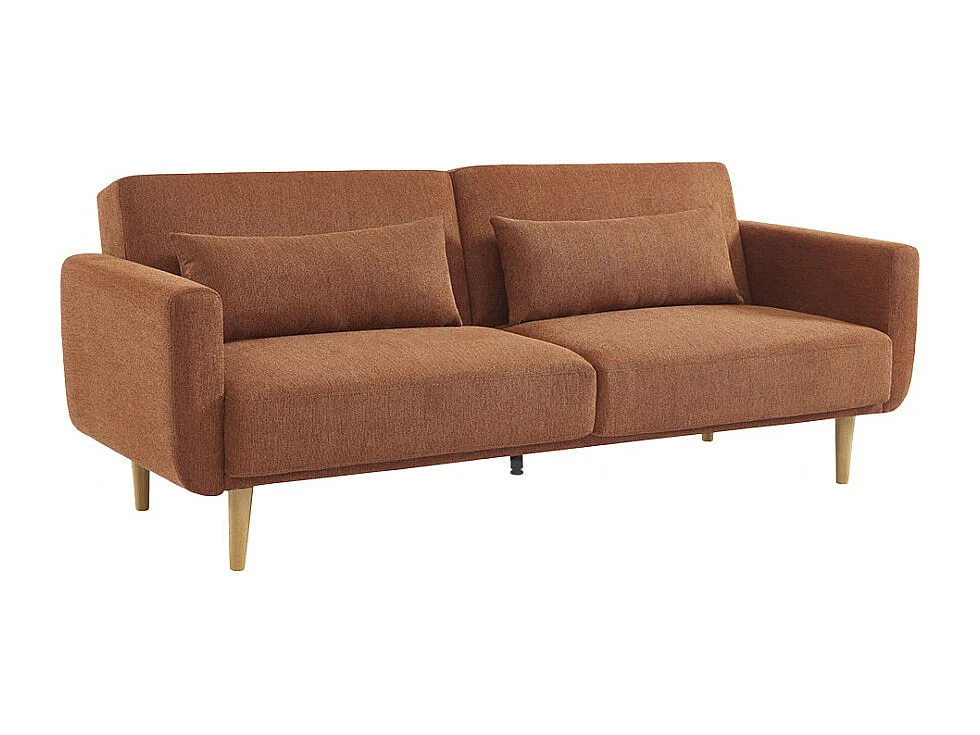 Emma - Canapé convertible 3 places en tissu - Rouille