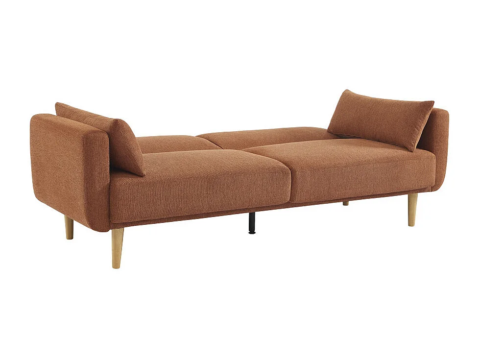 Emma - Canapé convertible 3 places en tissu - Rouille