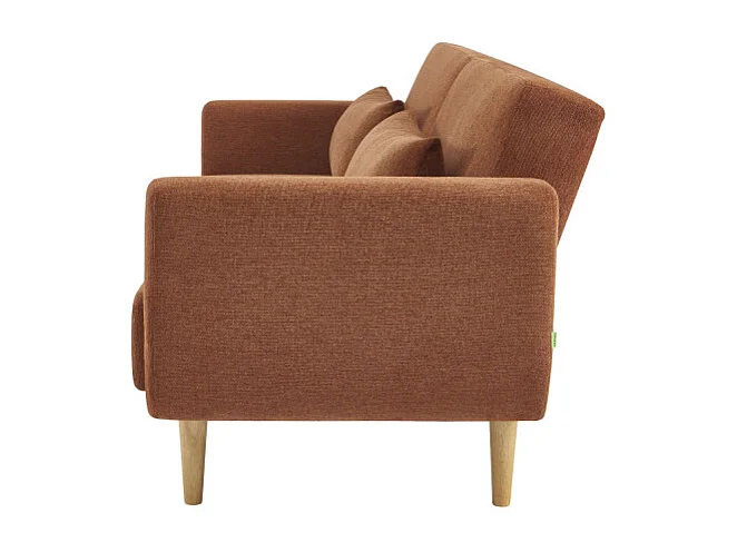 Emma - Canapé convertible 3 places en tissu - Rouille