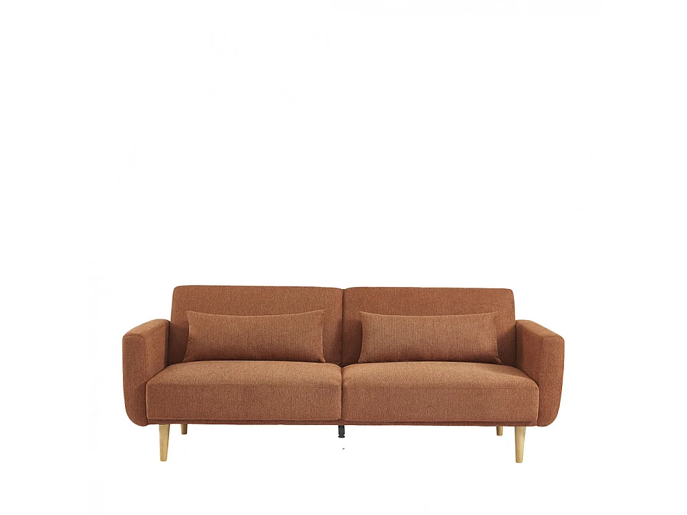 Canapé convertible clic-clac 3 places en tissu orange EMMA