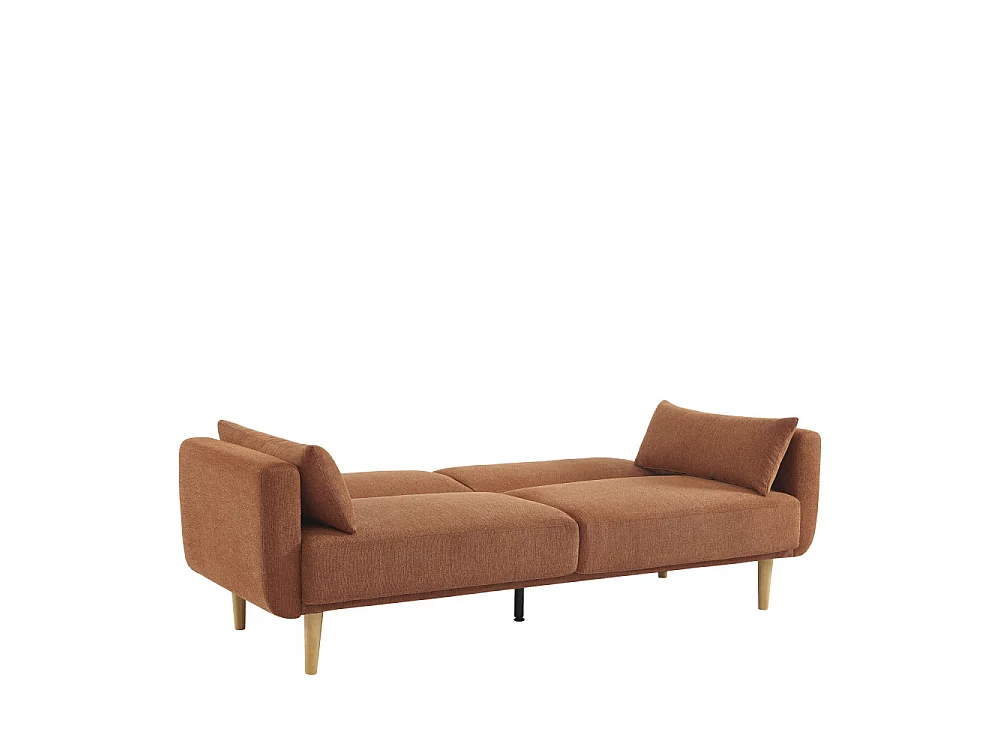 Canapé convertible clic-clac 3 places en tissu orange EMMA