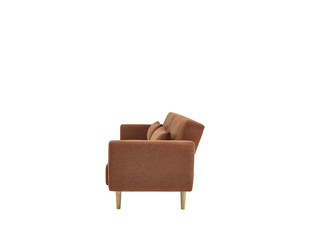 Canapé convertible clic-clac 3 places en tissu orange EMMA
