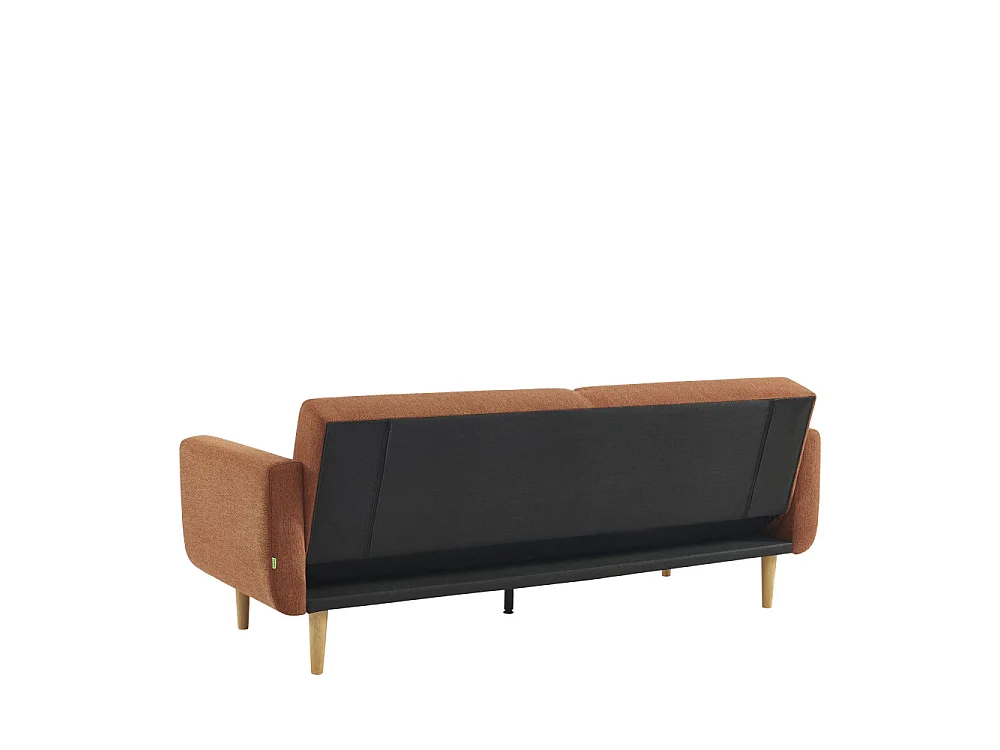 Canapé convertible clic-clac 3 places en tissu orange EMMA