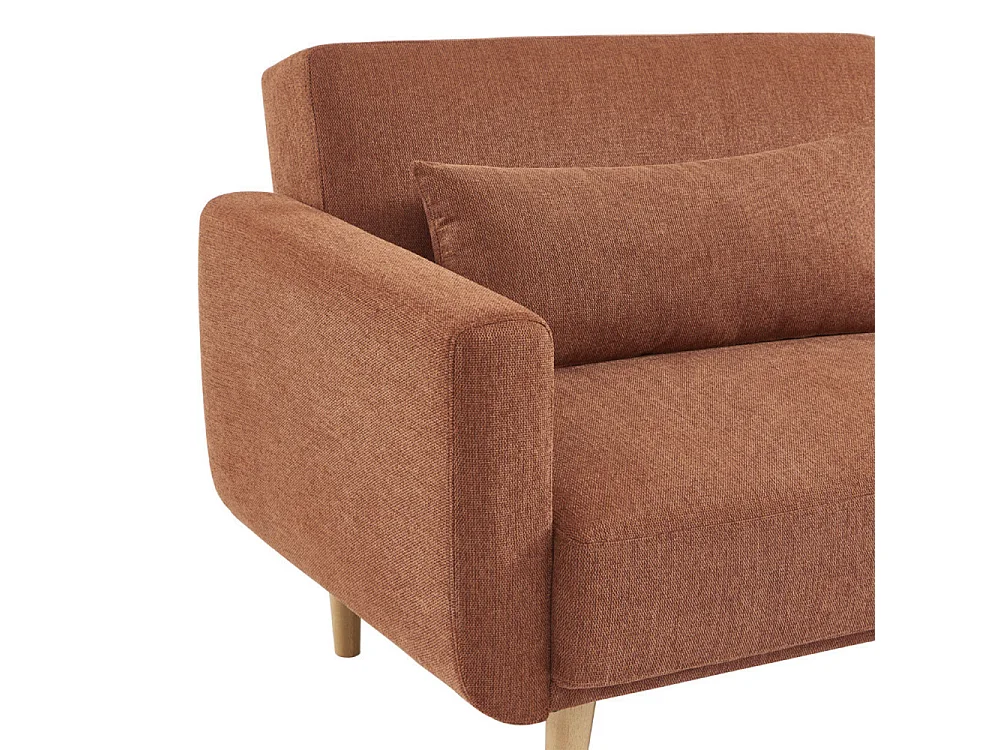 Canapé convertible clic-clac 3 places en tissu orange EMMA