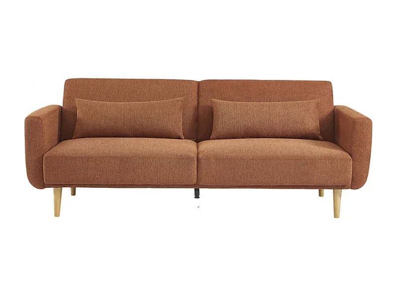 Emma - Canapé convertible 3 places en tissu - Rouille