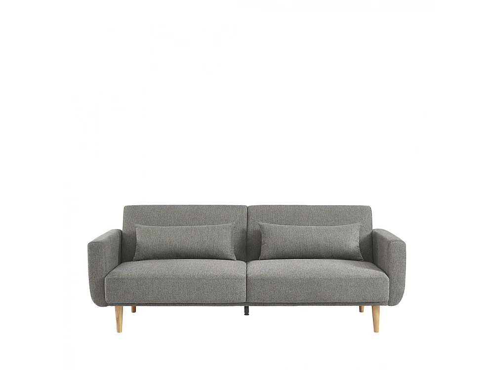 Canapé convertible clic-clac 3 places en tissu gris EMMA