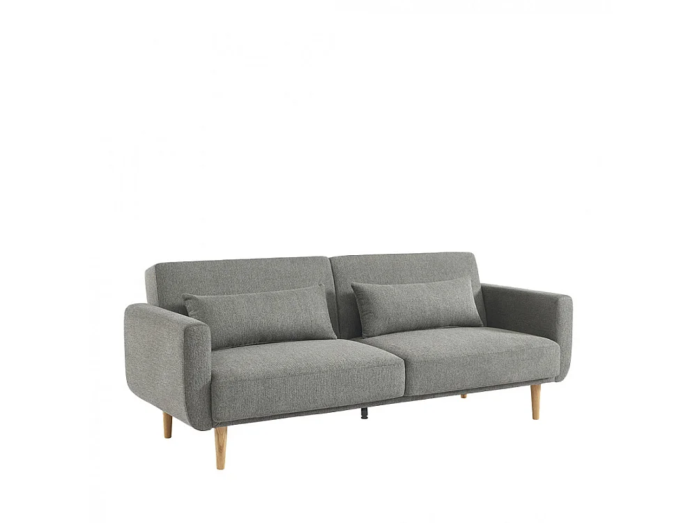 Canapé convertible clic-clac 3 places en tissu gris EMMA