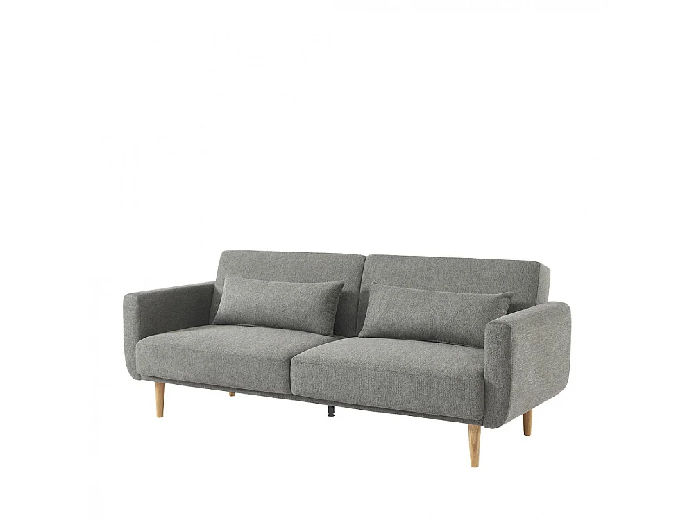 Canapé convertible clic-clac 3 places en tissu gris EMMA
