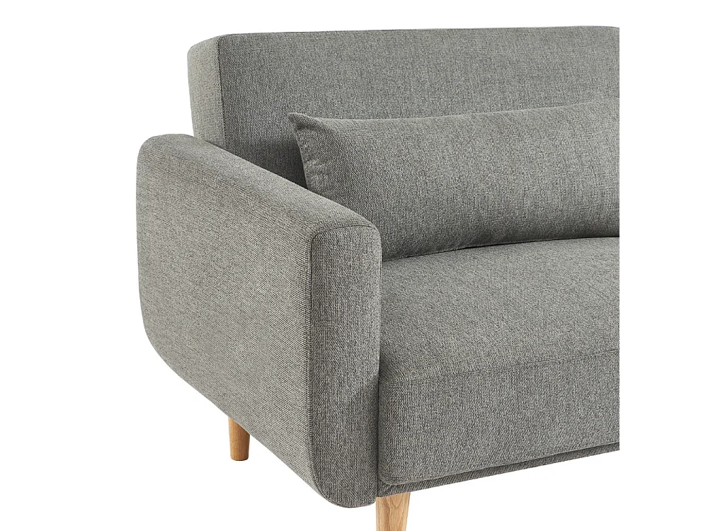 Canapé convertible clic-clac 3 places en tissu gris EMMA