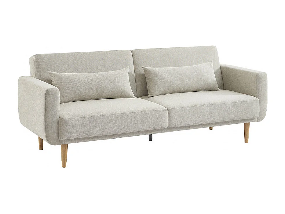 Emma - Canapé convertible 3 places en tissu - Beige