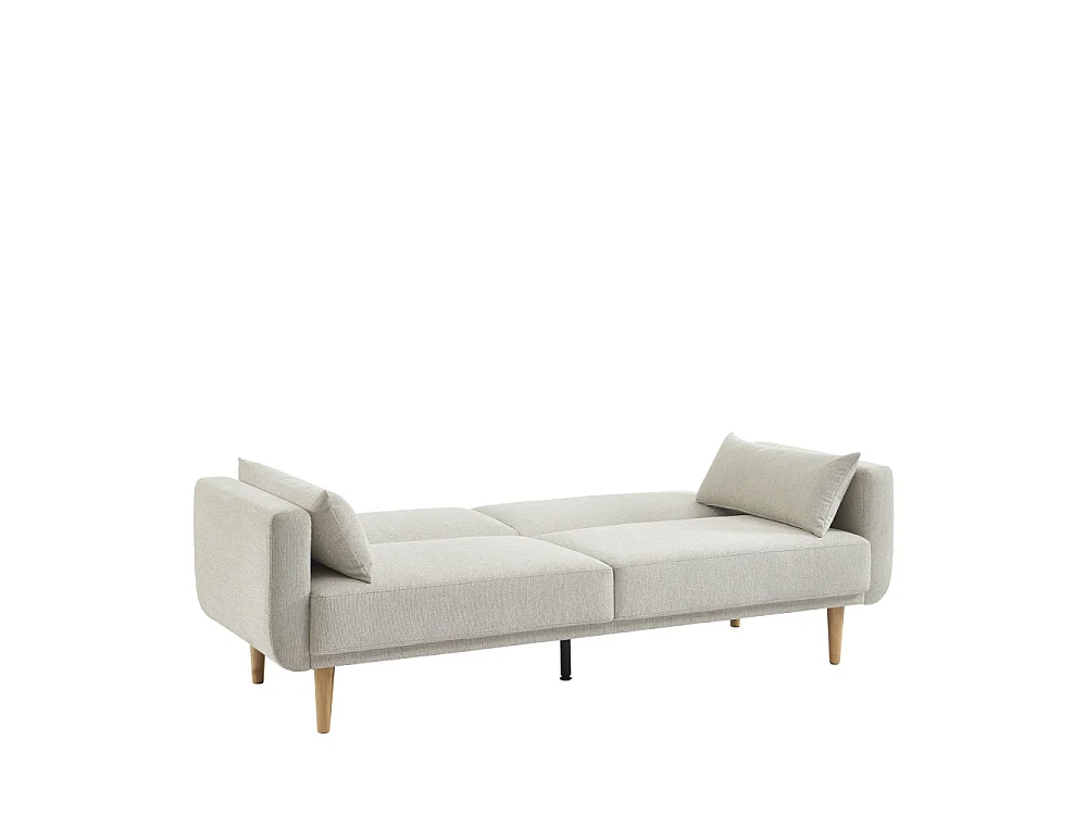 Canapé convertible clic-clac 3 places en tissu beige EMMA