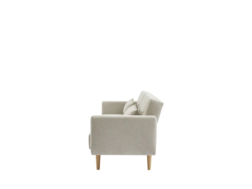 Canapé convertible clic-clac 3 places en tissu beige EMMA
