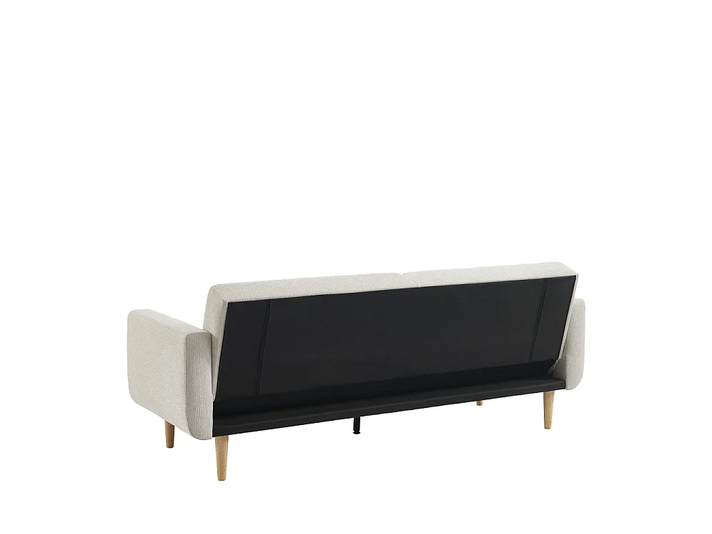 Canapé convertible clic-clac 3 places en tissu beige EMMA