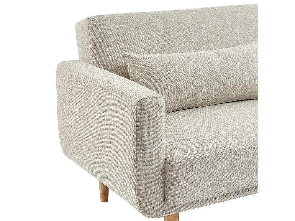 Canapé convertible clic-clac 3 places en tissu beige EMMA