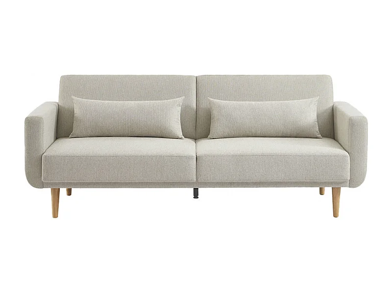 Emma - Canapé convertible 3 places en tissu - Beige