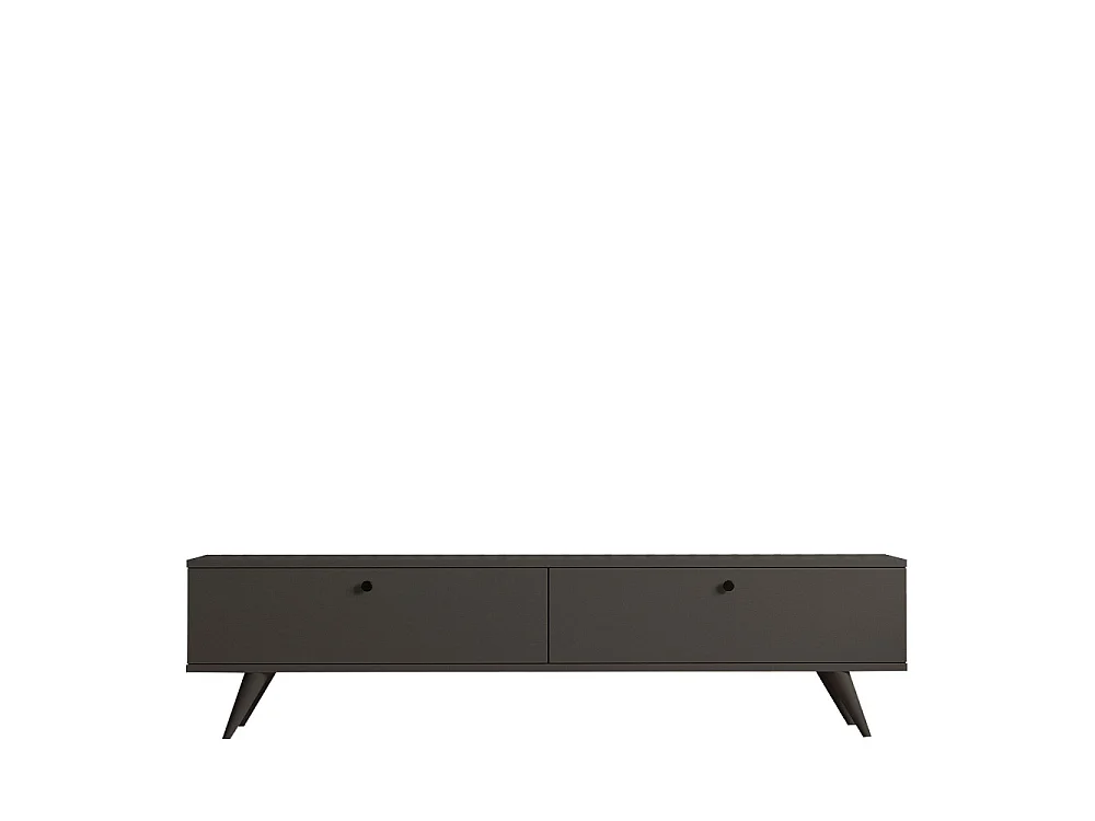 Yara - Meuble TV 2 portes en bois L160cm - Gris anthracite