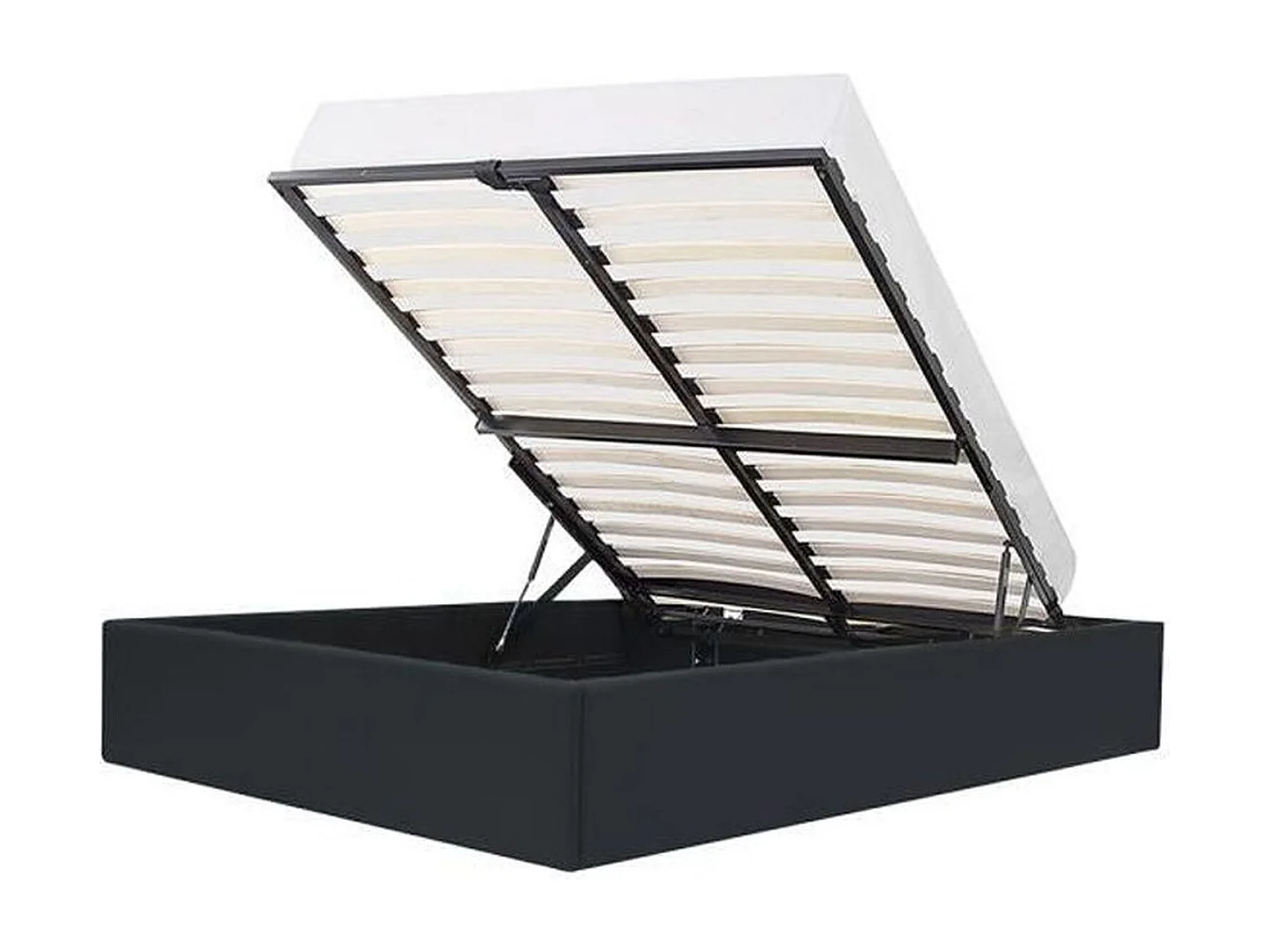 Lit coffre adulte 140 x 190 cm - Simili Noir