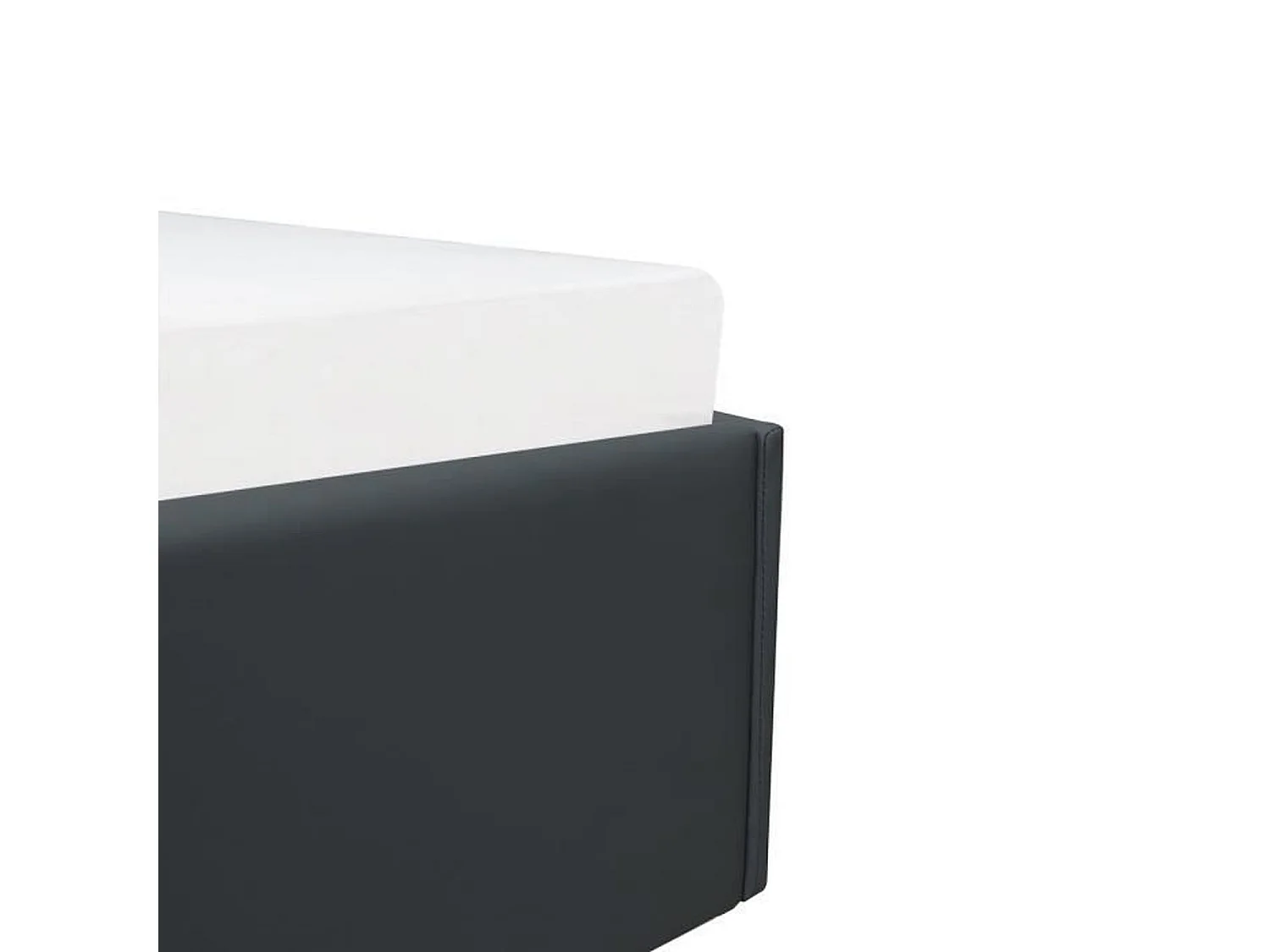 Lit adulte 160 x 200 cm avec coffre de rangement - Simili Noir