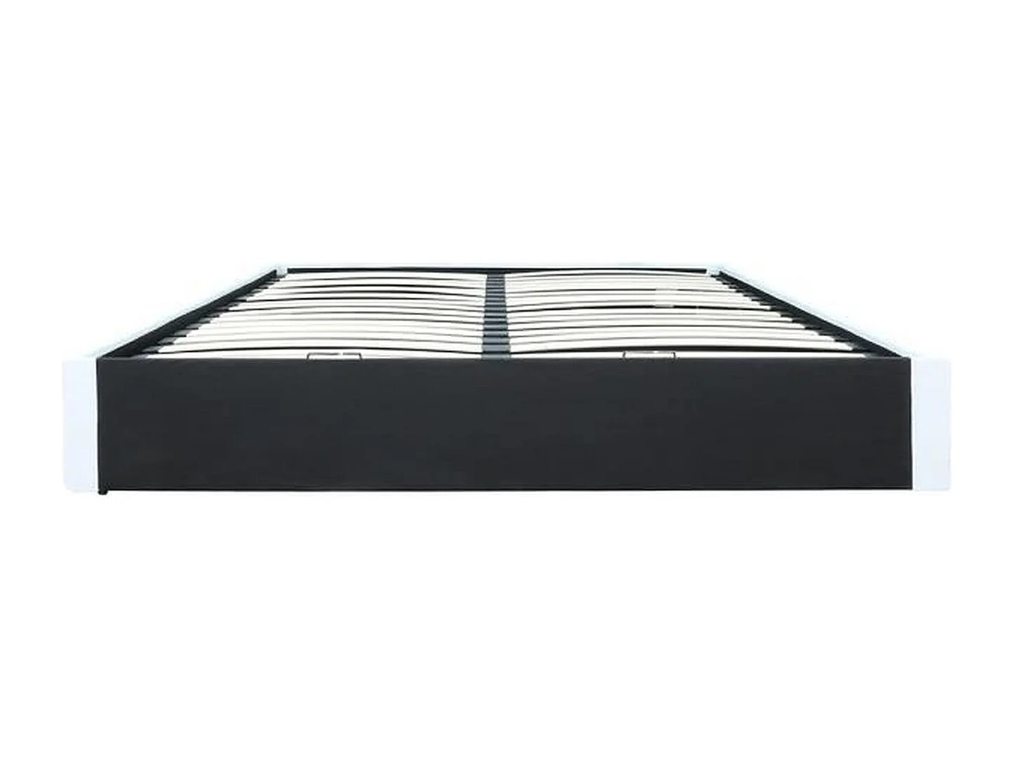 Lit adulte en simili blanc 140 x 190 cm avec coffre de rangement