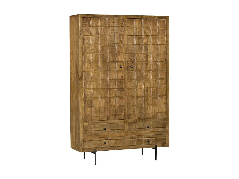 Buffet vaisselier en bois 2 portes décor damier UDA