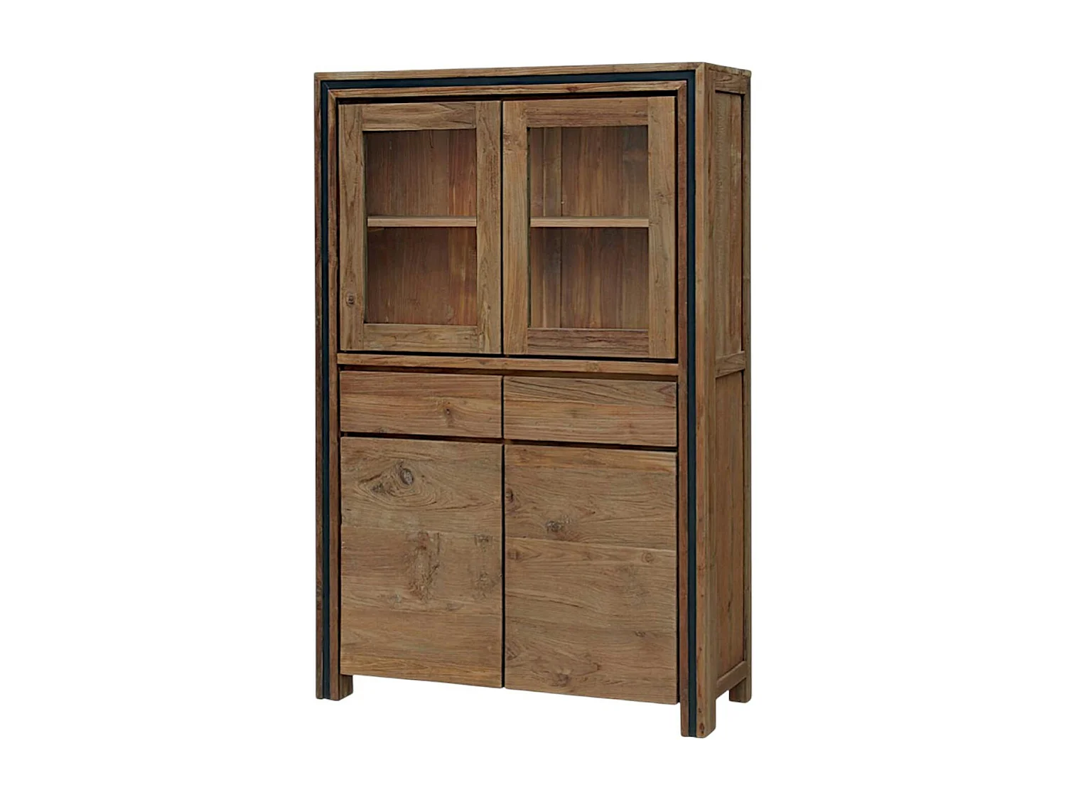 Buffet vitrine en bois recyclé de teck VADOD