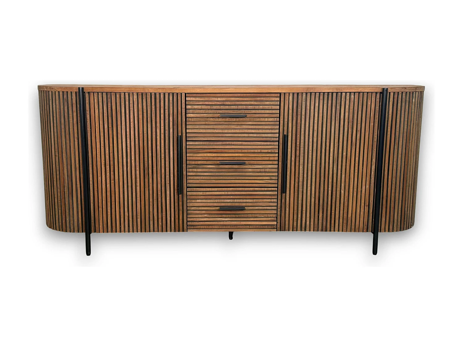 Enfilade 2 portes côtés arrondis bois naturel TRANI