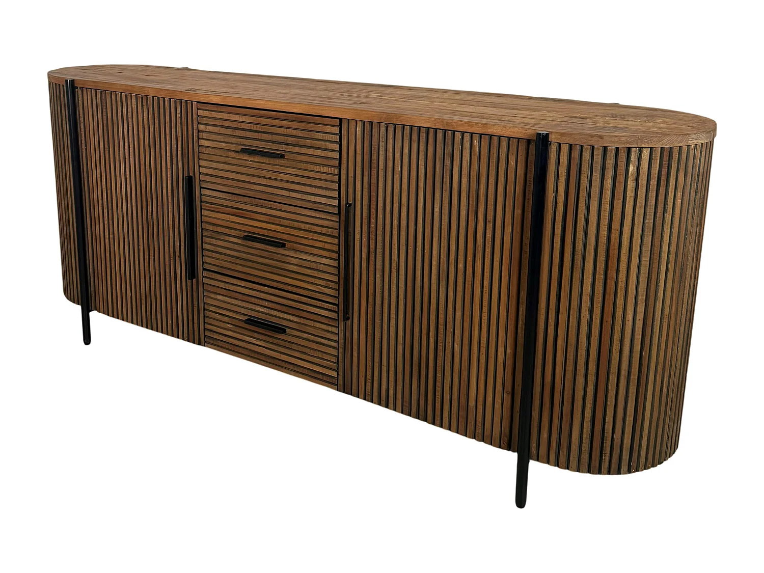 Enfilade 2 portes côtés arrondis bois naturel TRANI